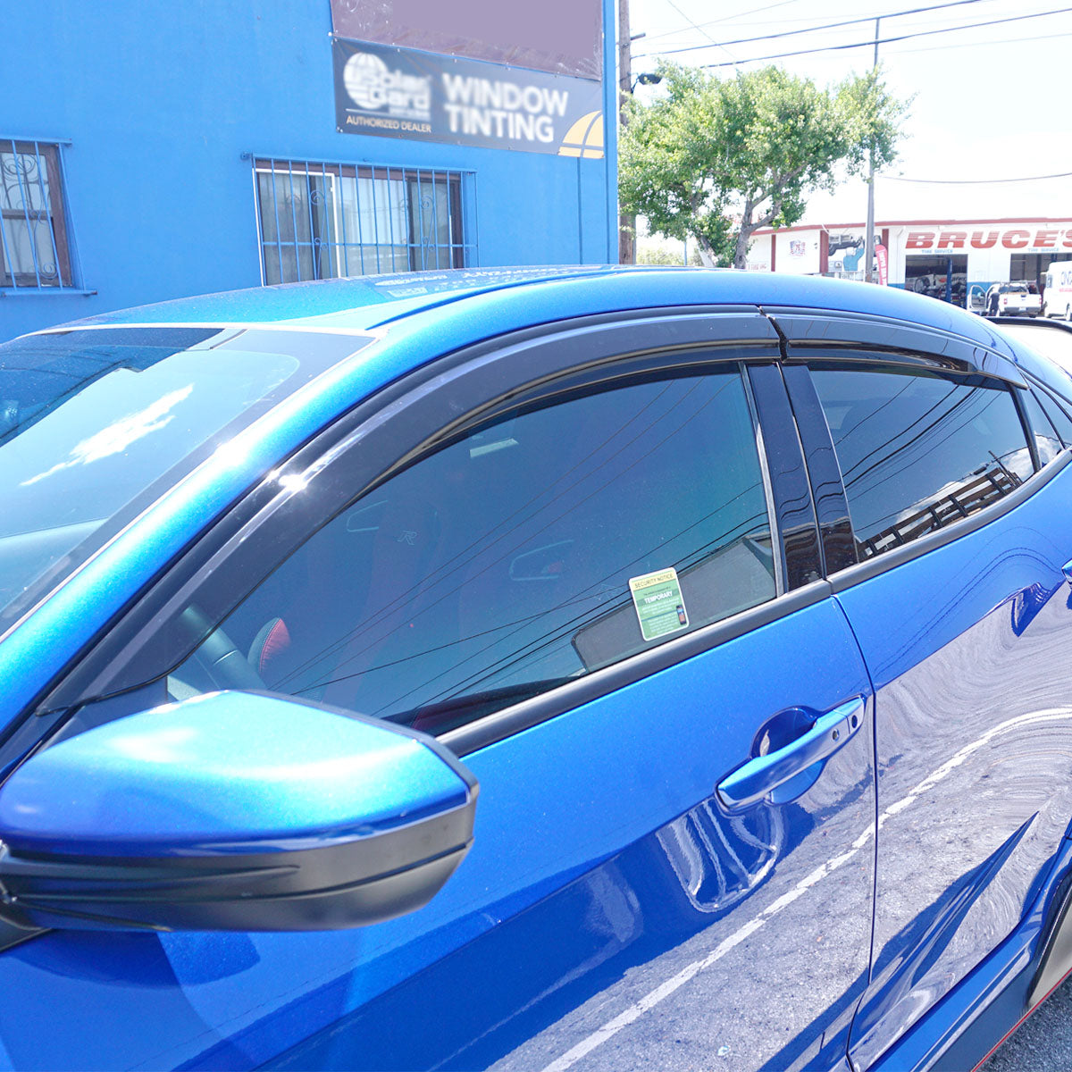 Xotic Tech Black Smoke Window Visors For Honda Civic Hatchback & Type R 2016-2019