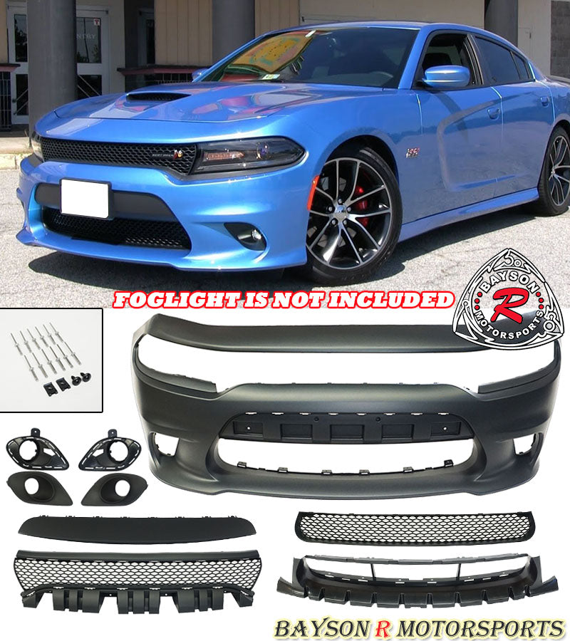 SRT8 Hellcat Style Front Bumper For 2015-2023 Dodge Charger SRT8 Hellcat Style Front Bumper For 2015-2023 Dodge Charger