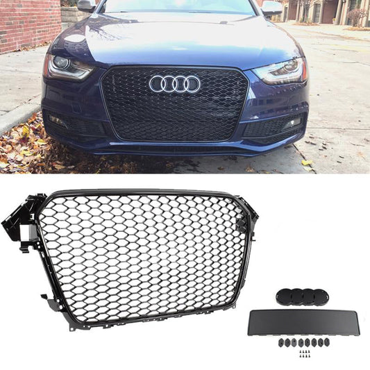 RS4 Style Front Grille (Black) For 2013-2016 Audi A4 S4 (B8.5) - Bayson R Motorsports