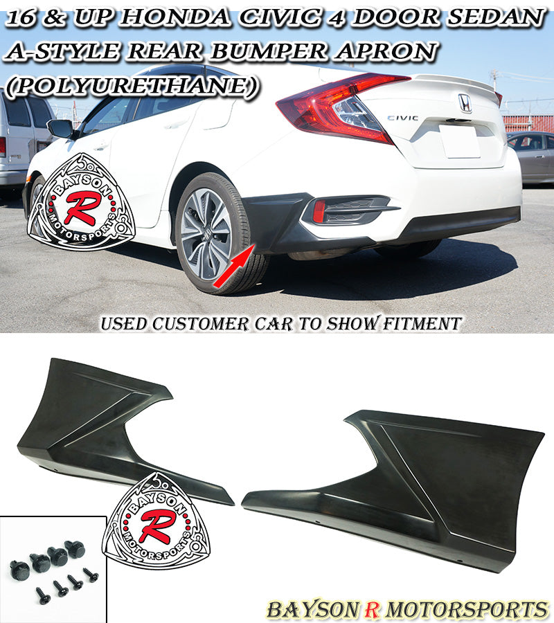A Style Rear Aprons For 2016-2021 Honda Civic 4Dr
