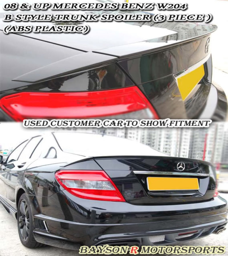 thumbnail image 2 of Gloss Black Trunk Spoiler For Mercedes W204 C-Class 4dr (2008-2014) – AMG Style – Hyper Wings 2 of 5