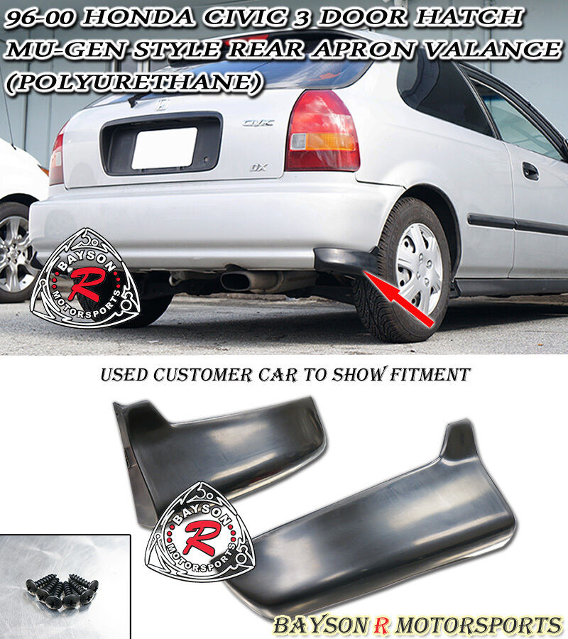thumbnail image 2 of MagicDrift Rear Bumper Lip For 96-00 Honda Civic EK9 Type R CTR 3DR Hatchback – Flexible Urethane, Black, Unfinished 2 of 4