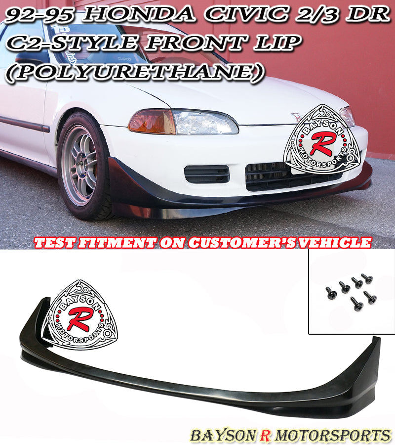 C2 Style Front Lip For 1992-1995 Honda Civic 2Dr / 3Dr - Bayson R Motorsports
