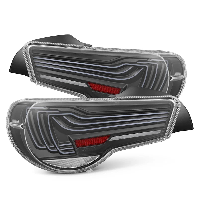 AlphaRex (LUXX-Series) 2013-2016 Scion FR-S / 2017-2020 Toyota 86 / 2013-2020 Subaru BRZ CSL Laser Style LED Tail Lights - Black Clear