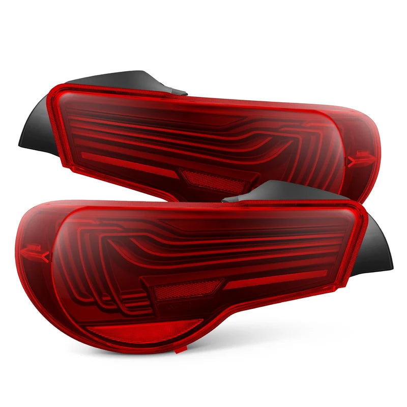 AlphaRex (LUXX-Series) 2013-2016 Scion FR-S / 2017-2020 Toyota 86 / 2013-2020 Subaru BRZ CSL Laser Style LED Tail Lights - Vivid Red