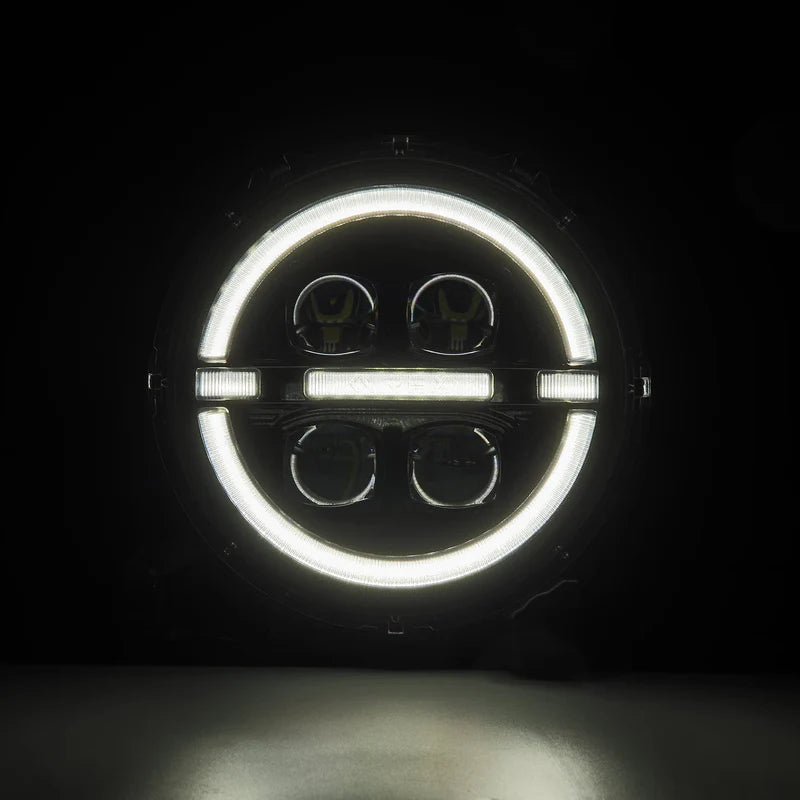 AlphaRex (NOVA-Series) 2018-2025 Jeep Wrangler JL/2019-2025 Gladiator JT LED Projector Headlights - Alpha-Black