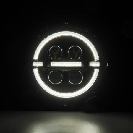 AlphaRex (NOVA-Series) 2018-2025 Jeep Wrangler JL/2019-2025 Gladiator JT LED Projector Headlights - Alpha-Black