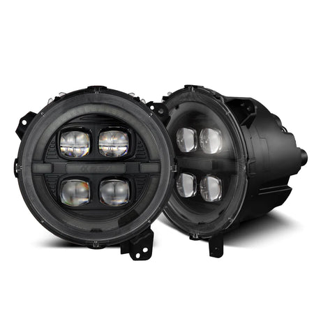 AlphaRex (NOVA-Series) 2018-2025 Jeep Wrangler JL/2019-2025 Gladiator JT LED Projector Headlights - Alpha-Black