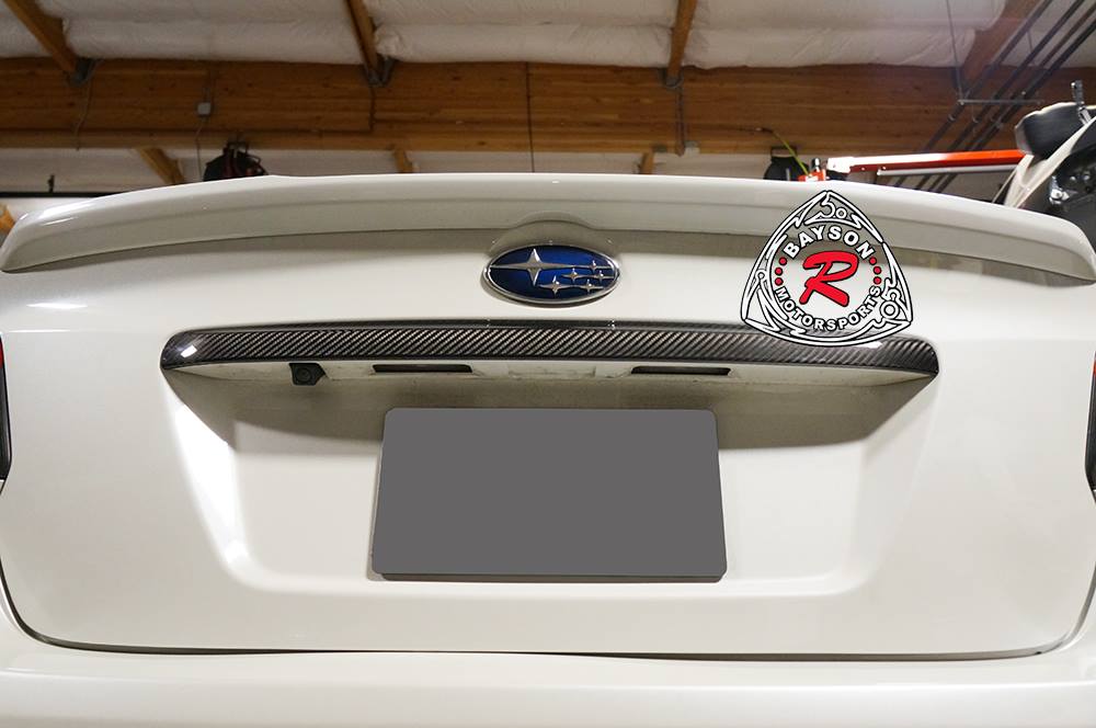 Carbon Fiber Trunk Garnish Trim For 2015-2021 Subaru WRX STi - Bayson R Motorsports