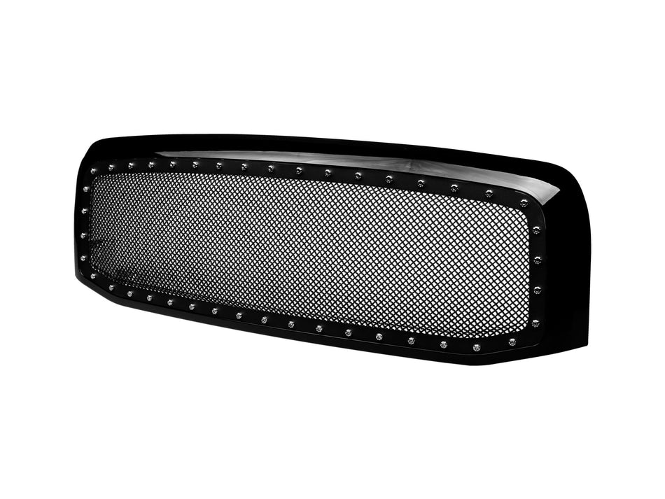 Armordillo 2006-2009 Dodge Ram 2500/3500 Studded Mesh Grille - Gloss Black - Bayson R Motorsports