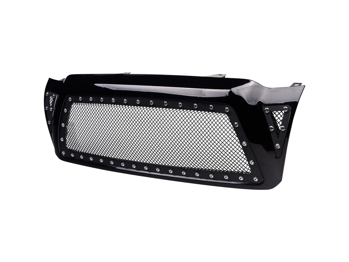 Armordillo 2005-2011 Toyota Tacoma Studded Mesh Grille - Gloss Black - Bayson R Motorsports