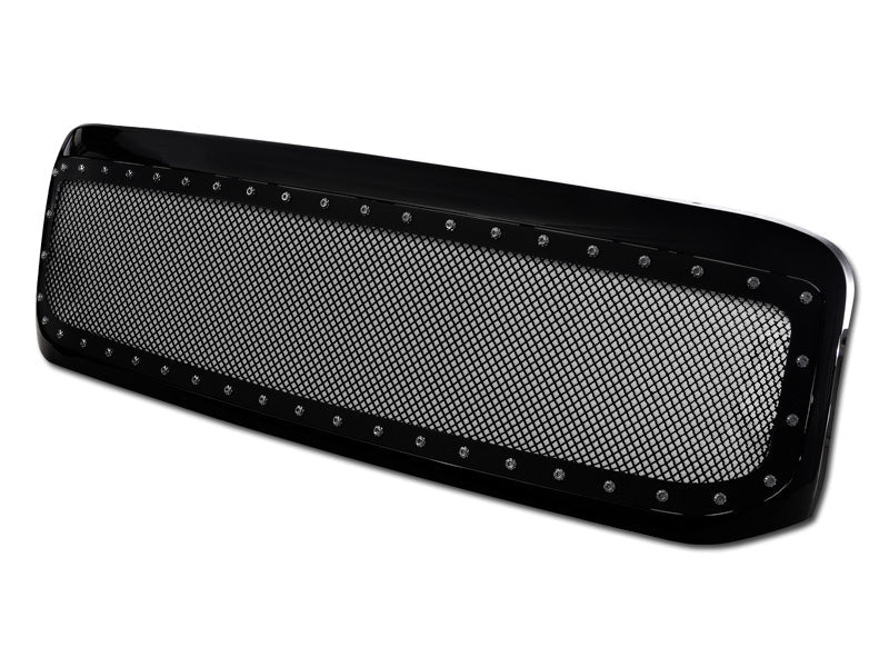 Armordillo 1999-2004 Ford Super Duty F-250/F-350/F-450 Studded Mesh Grille Gloss Black - Bayson R Motorsports