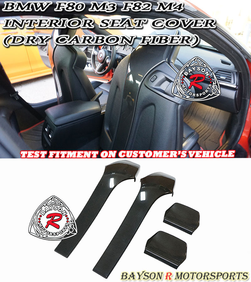 Add-On Seat Back Support Cover (Carbon Fiber) For 2015-2020 BMW M3 F80 / M4 F82 F83 - Bayson R Motorsports