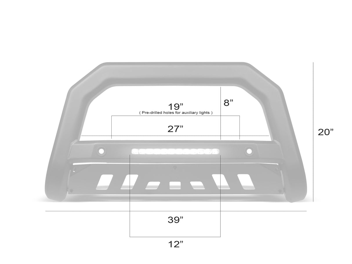 Armordillo 2016-2022 Nissan Titan XD / 2012-2021 Nissan NV AR-T Bull Bar w/Parking Sensor - Matte Black - Bayson R Motorsports