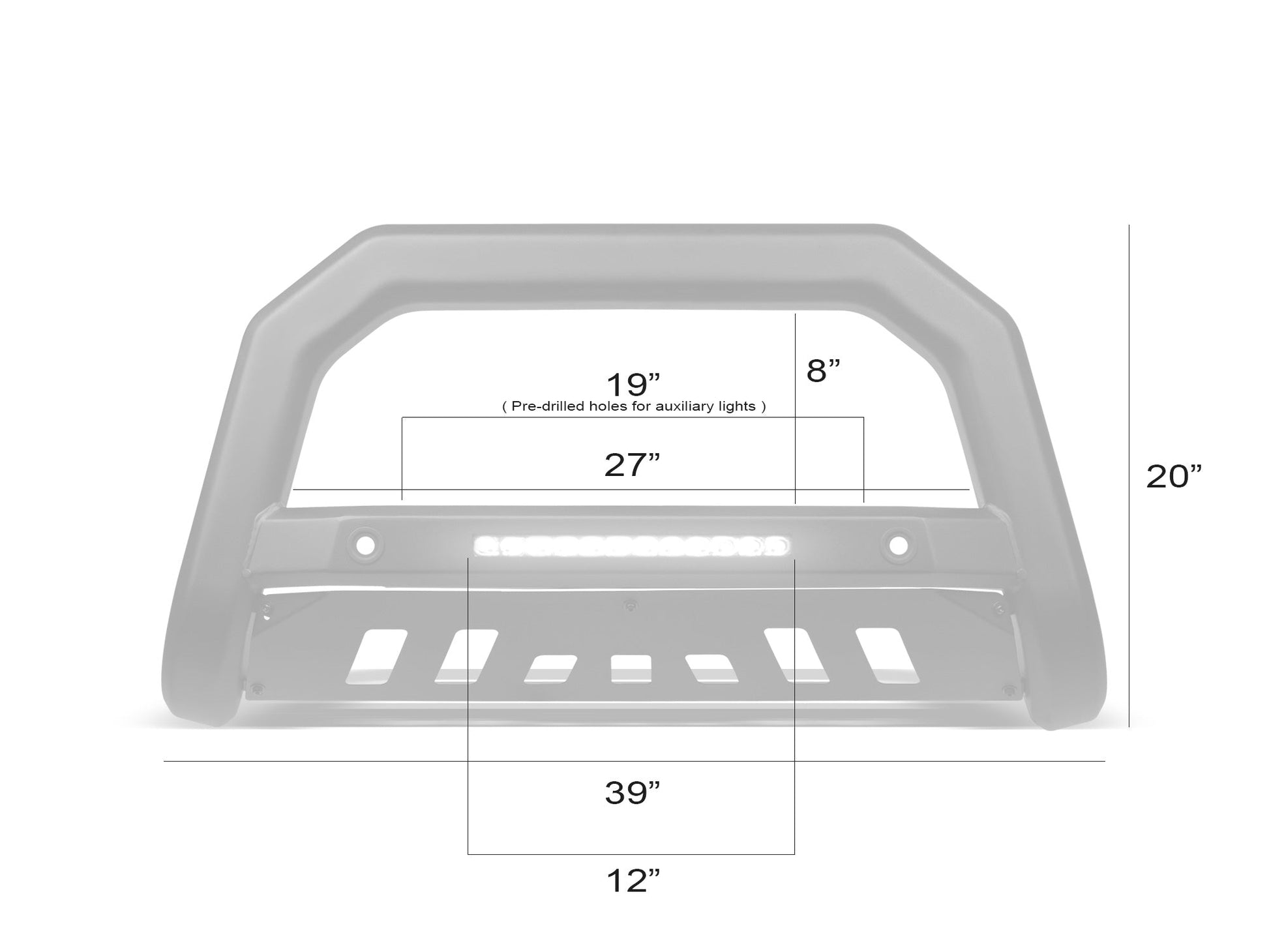 Armordillo 2011-2019 Chevy Silverado 2500/3500 AR-T Bull Bar w/Parking Sensor - Matte Black - Bayson R Motorsports