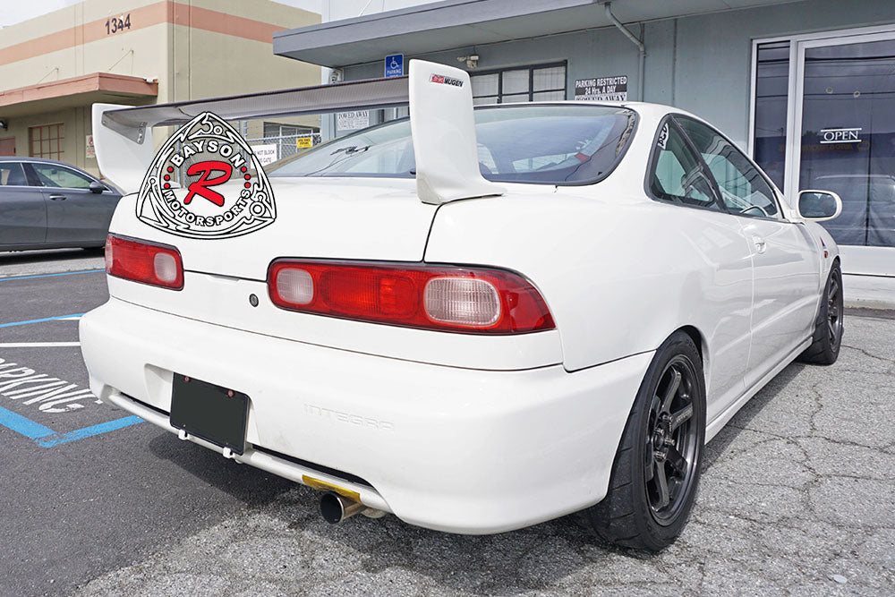 MU V2 Style Trunk Spoiler (Fiberglass) w/ Emblems For 1994-2001 Acura Integra DC2 3 Door - Bayson R Motorsports