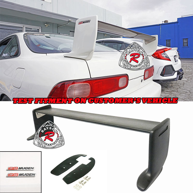 MU V2 Style Trunk Spoiler (Fiberglass) w/ Emblems For 1994-2001 Acura Integra DC2 3 Door - Bayson R Motorsports