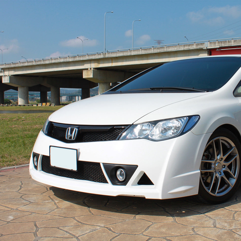 MU RR Front Bumper/Grille/Fog Lights For 2006-2011 Honda Civic (JDM Spec Front End, 4Dr)