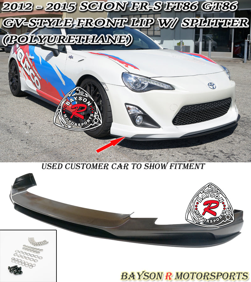 GV Style Front Lip w/ Splitter For 2012-2016 Scion FR-S - Bayson R Motorsports