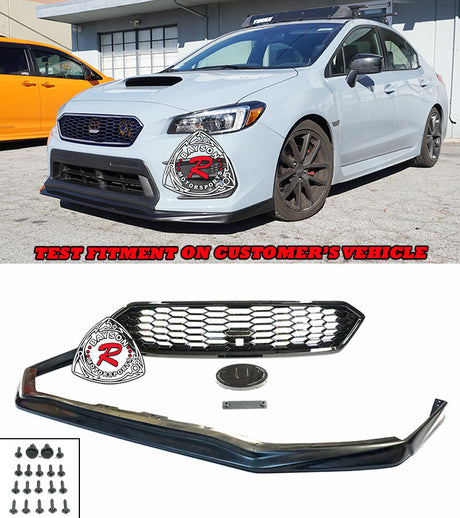 VR Style Front Lip & JDM Style Front Grill For 2018-2021 Subaru WRX STi - Bayson R Motorsports