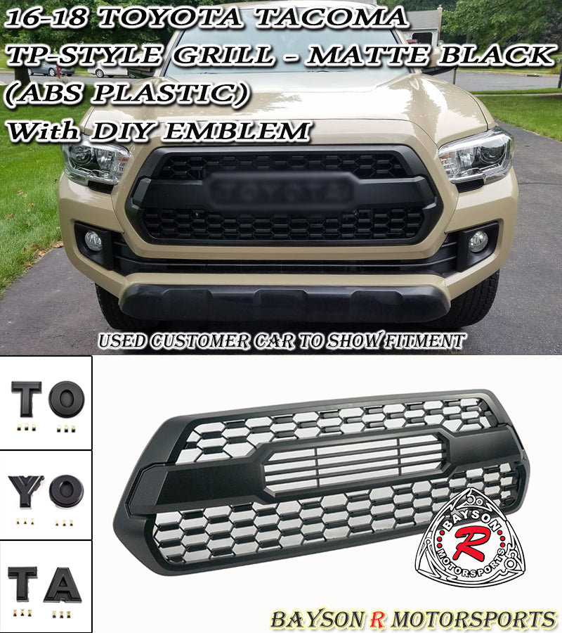 TP Style Front Grille Insert with DIY Letters For 2016-2018 Toyota Tacoma - Bayson R Motorsports