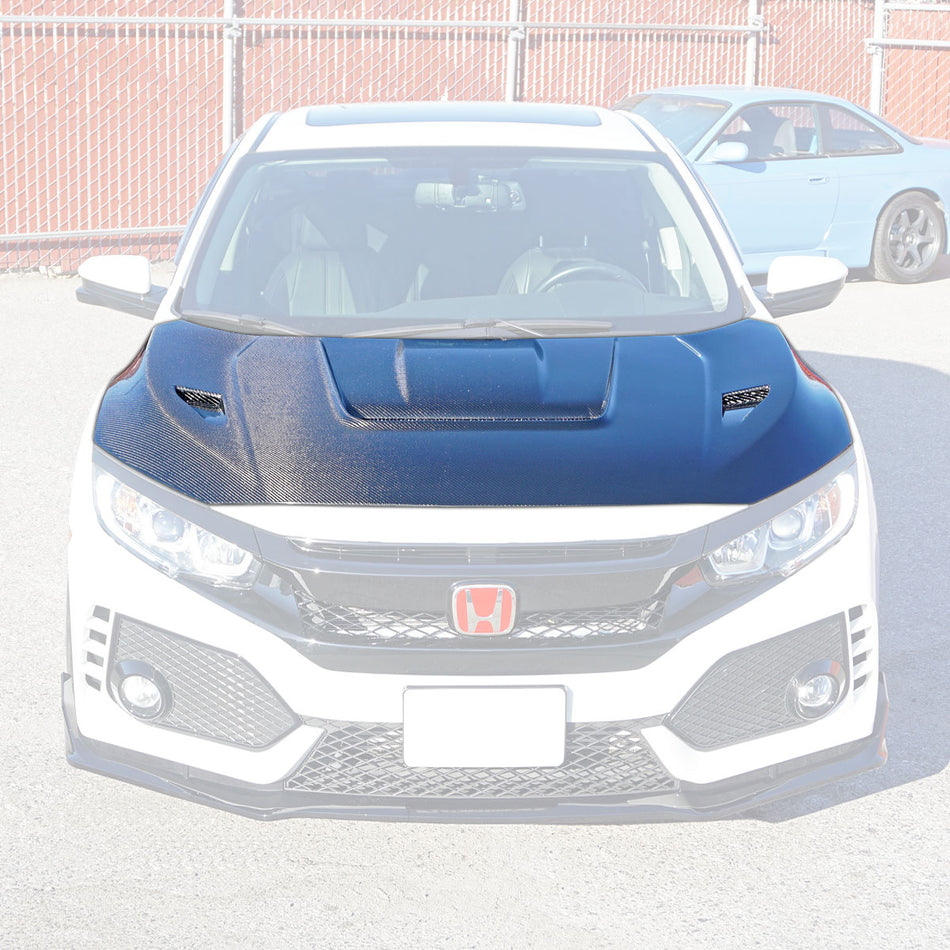 VR Style (Carbon Fiber) Hood For 2016-2021 Honda Civic (Wont fit Type R FK8)
