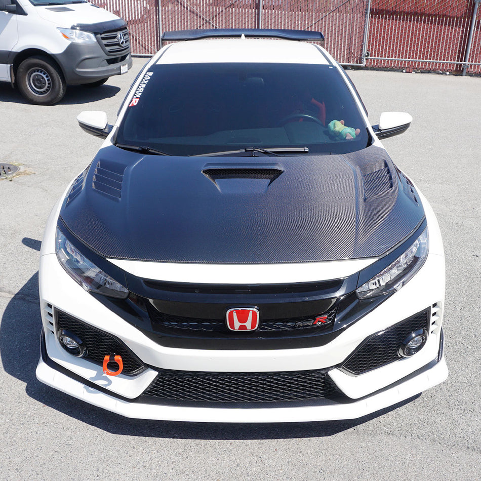 MU Style (Double Sided Carbon Fiber) Hood For 2017-2021 Honda Civic Type R (FK8)