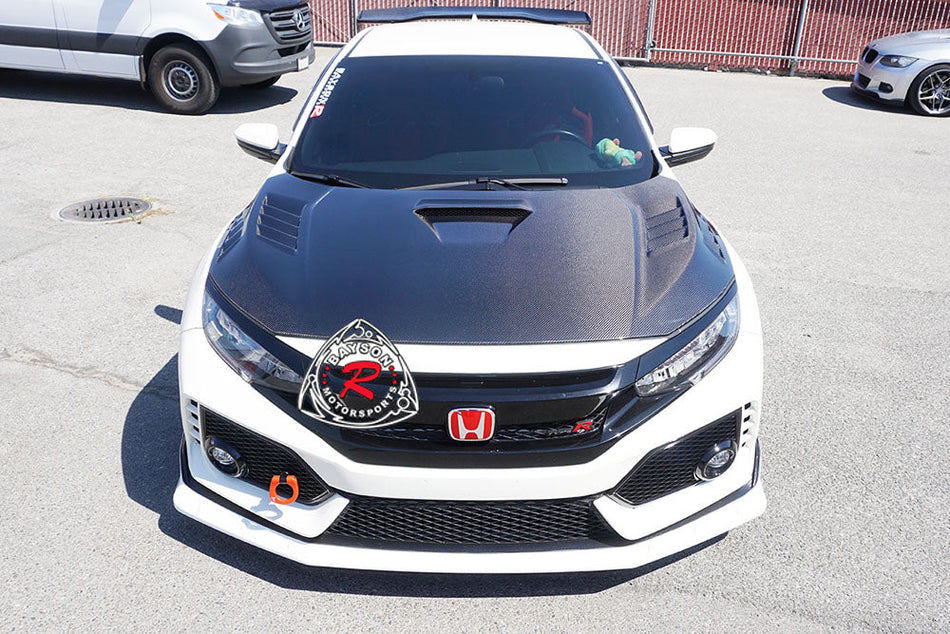 MU Style Hood (Carbon Fiber) For 2017-2021 Honda Civic Type R - Bayson R Motorsports