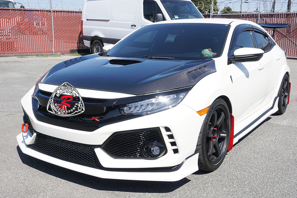 MU Style Hood (Carbon Fiber) For 2017-2021 Honda Civic Type R - Bayson R Motorsports