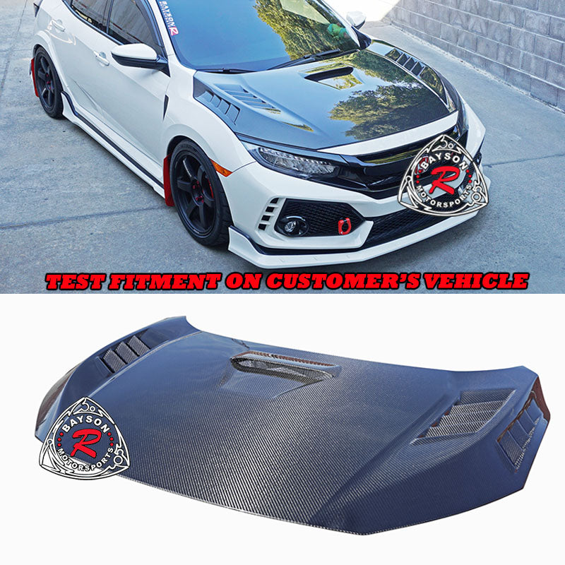 Honda Civic Type-R FK8 (2017-2021) Carbon Fiber Hood MU Style – Bayson ...