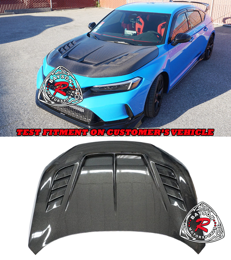 VR Style (Double Sided Carbon Fiber) Hood For 2023-2025 Honda Civic Type R (FL5)