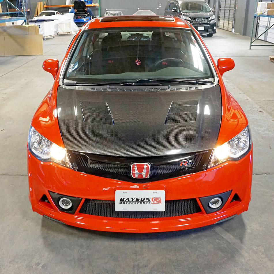 JS Style (Carbon Fiber) Hood For 2006-2011 Acura CSX 4Dr Sedan (Canadian Model)
