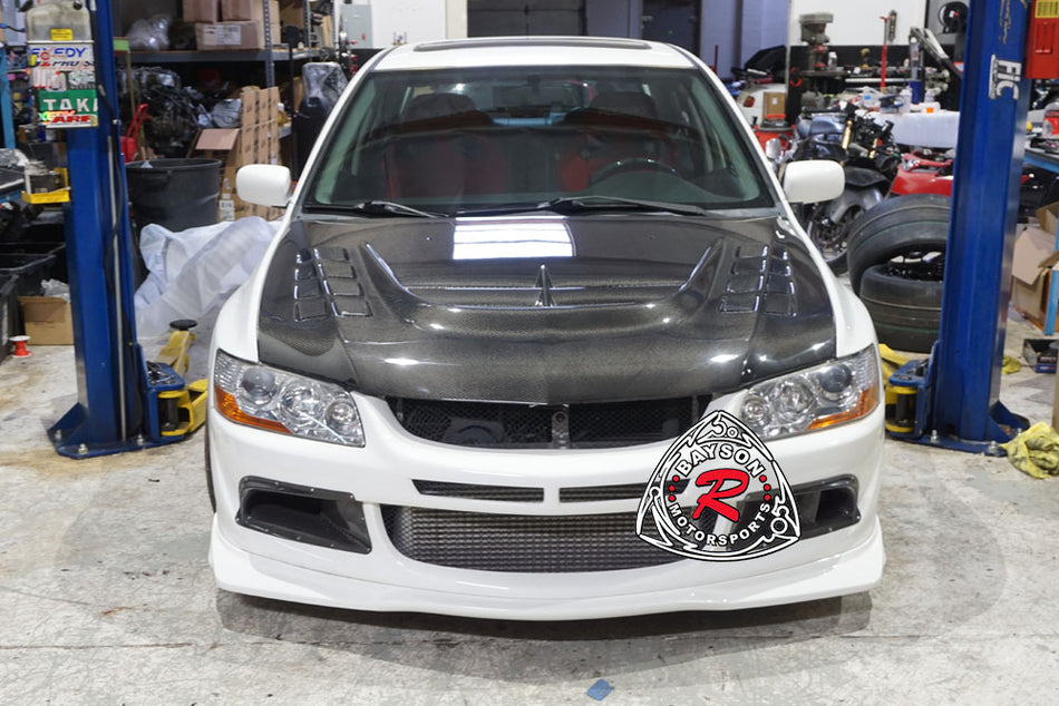 VT Style Hood (Carbon Fiber) For 2003-2007 Mitsubishi Evolution 8 9 - Bayson R Motorsports