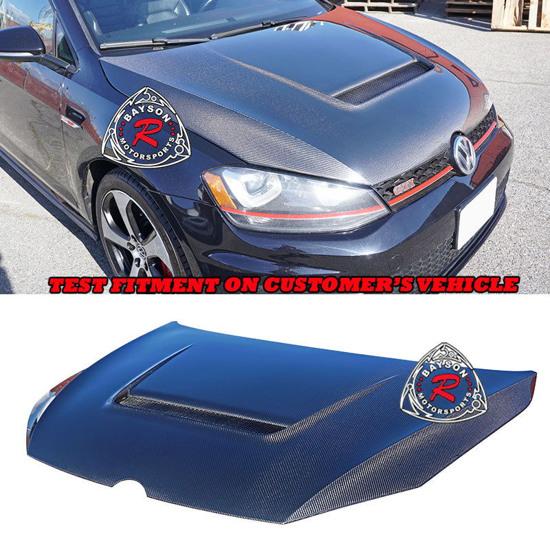 VR Style Carbon Fiber Hood For 2015-2020 Volkswagon Golf MK7 and MK7.5 - Bayson R Motorsports