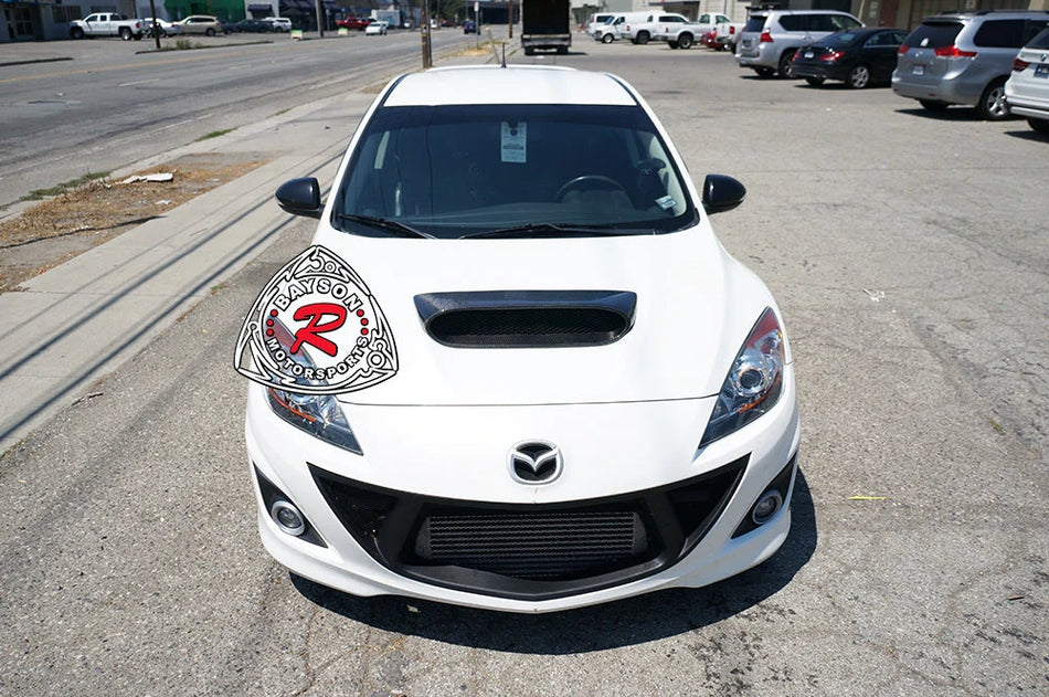 Raised Style (Carbon Fiber) Hood Scoop For 2010-2013 Mazdaspeed-3 (5Dr Hatchback)