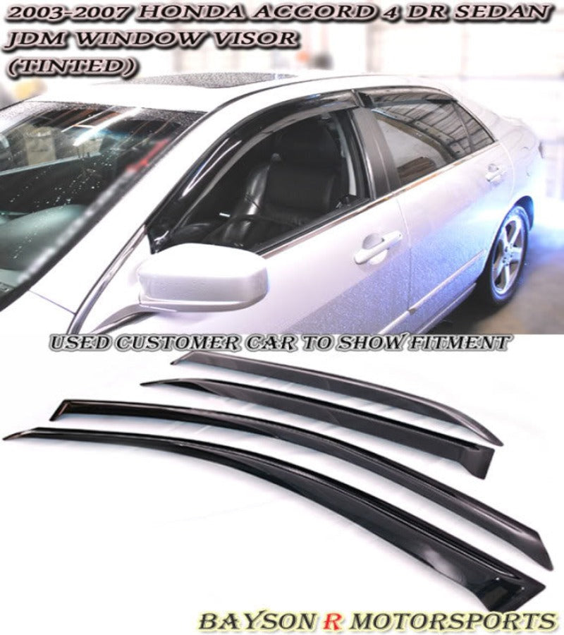 JDM Style Window Visors 2003-2007 Honda Accord 4Dr - Bayson R Motorsports