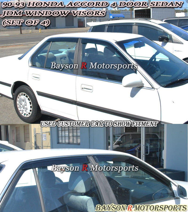 JDM Style Window Visors For 1990-1993 Honda Accord 4Dr - Bayson R Motorsports