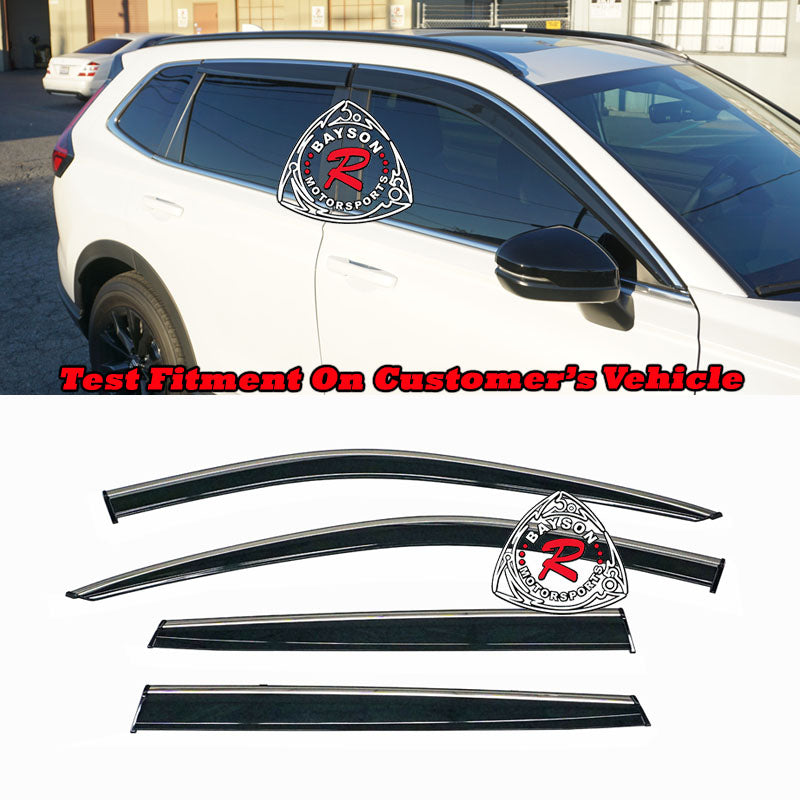 Window Visors w/ Stainless Steel Chrome Trims For Honda CR-V 2023-2024