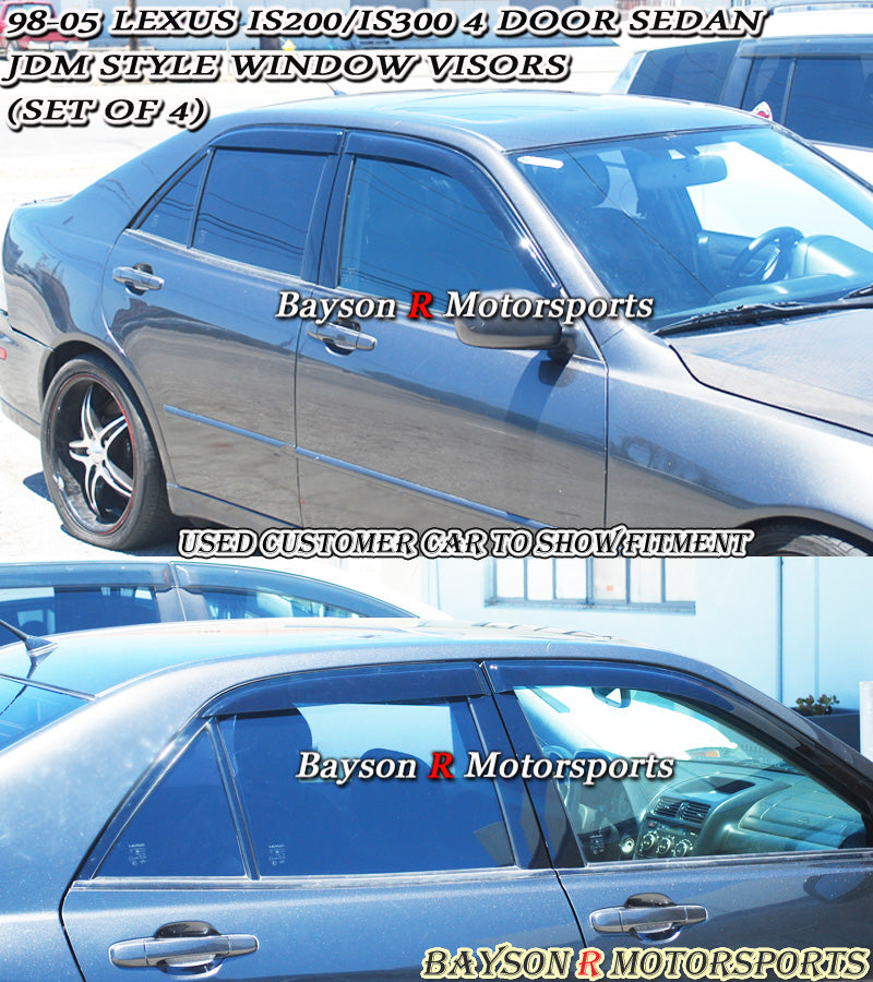 JDM Style Window Visors For 1998-2005 Lexus IS200/IS300 4 Dr - Bayson R Motorsports
