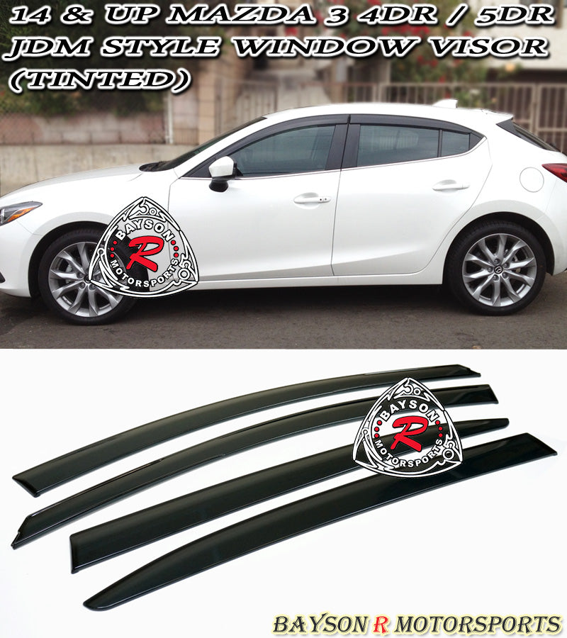 JDM Style Window Visors For 2014-2018 Mazda 3 - Bayson R Motorsports