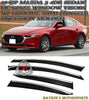 OE Style Window Visors w/ Chrome Trims For 2019-2022 Mazda 3 4Dr - Bayson R Motorsports