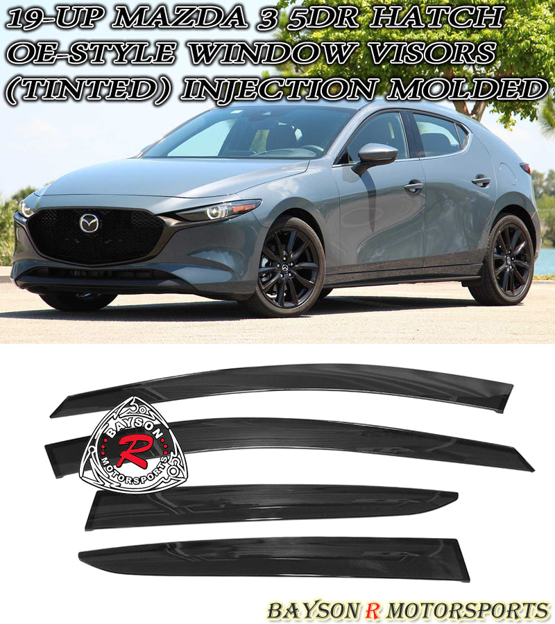 OE Style Window Visors For 2019-2022 Mazda 3 5Dr - Bayson R Motorsports