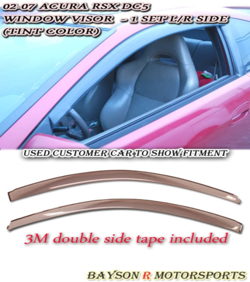 JDM Style Window Visors For 2002-2006 Acura RSX - Bayson R Motorsports