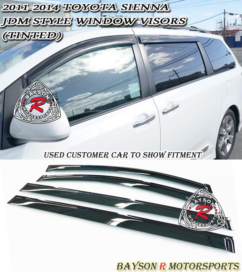 JDM Style Window Visors For 2011-2020 Toyota Sienna - Bayson R Motorsports