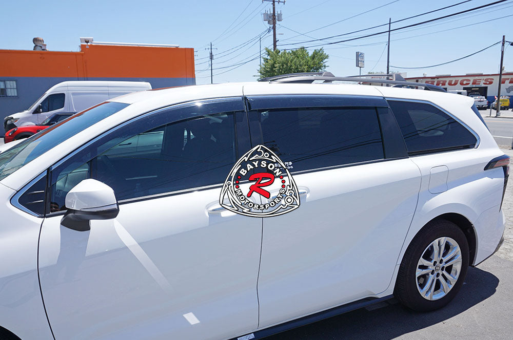 JDM Style Window Visors with Stainless Steel Trim For 2021-2022 Toyota Sienna - Bayson R Motorsports