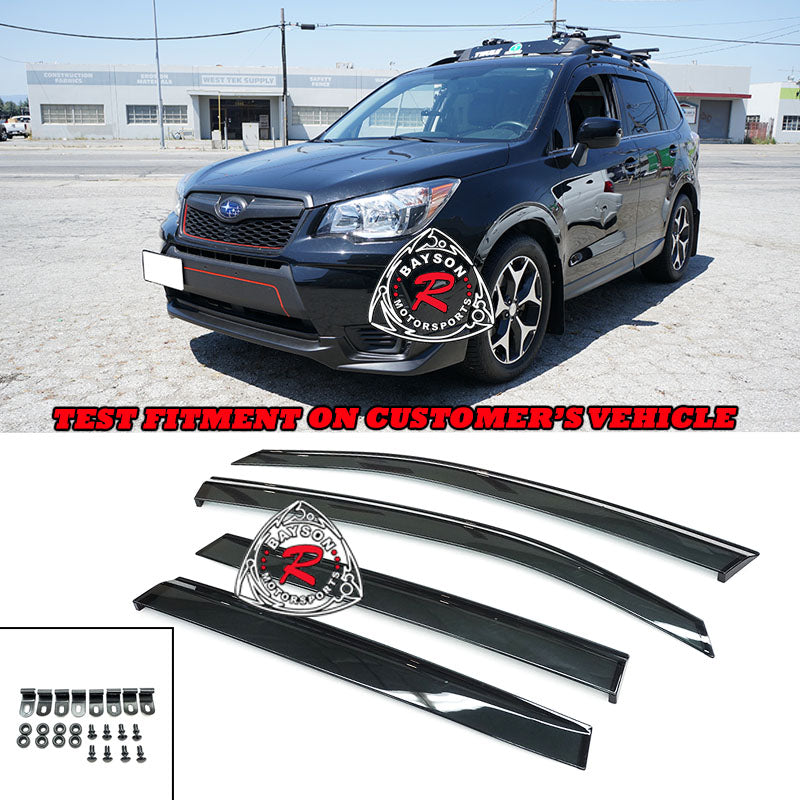 OE Style Window Visor w/ Clips For 2014-2017 Subaru Forester 5 Dr - Bayson R Motorsports