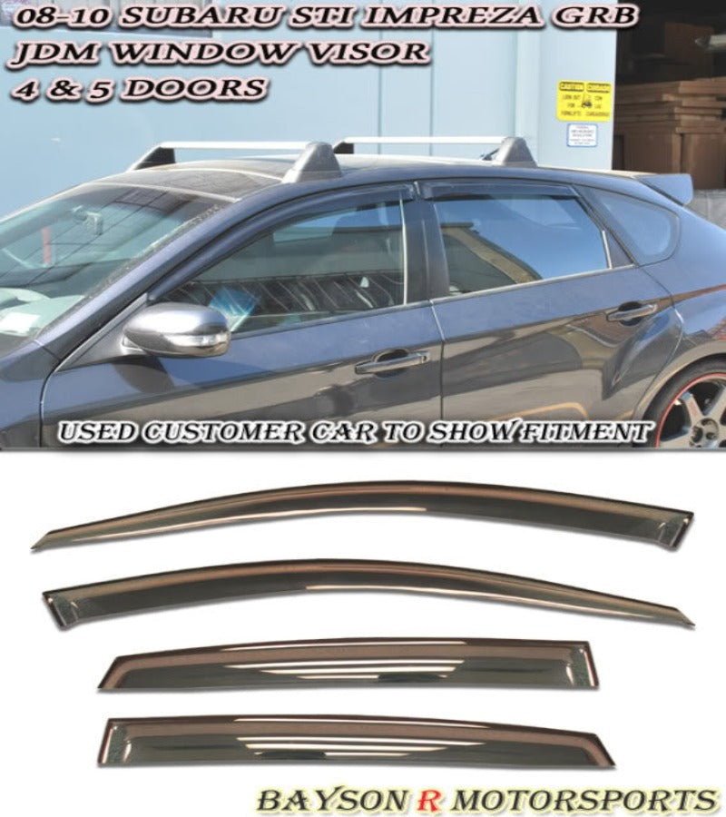 JDM Style Window Visors For 2008-2014 Subaru WRX STi / 2008-2011 Subaru Impreza - Bayson R Motorsports