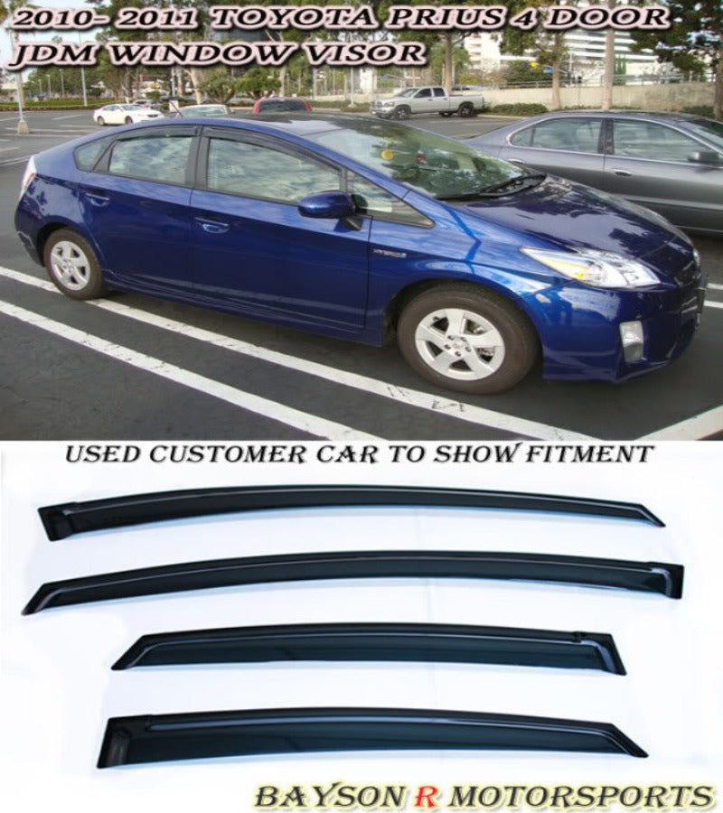JDM Style Window Visors For 2010-2015 Toyota Prius 4 Dr - Bayson R Motorsports