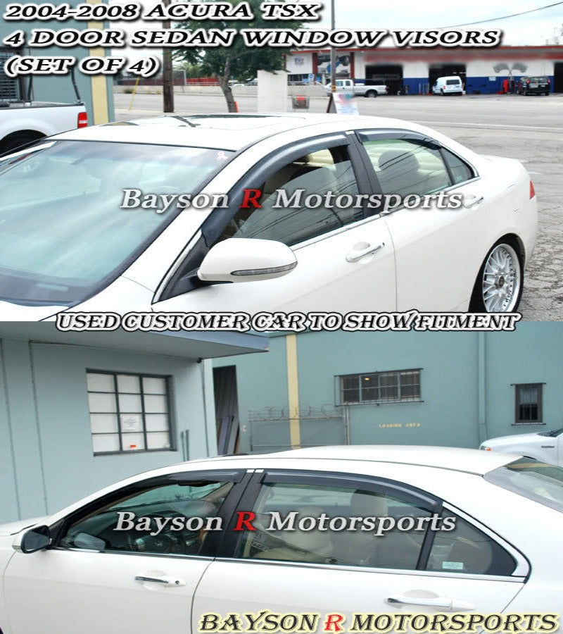 JDM Style Window Visors For 2004-2008 Acura TSX 4Dr - Bayson R Motorsports
