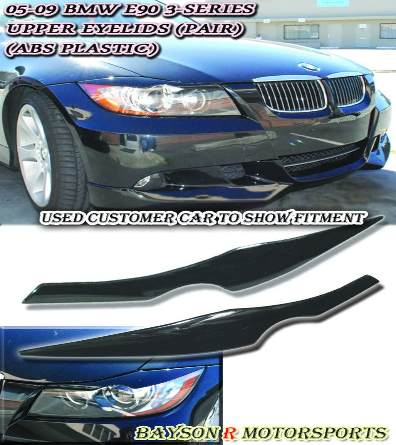 Upper Headlight Eyelids For 2005-2008 BMW 3-Series E90 - Bayson R Motorsports